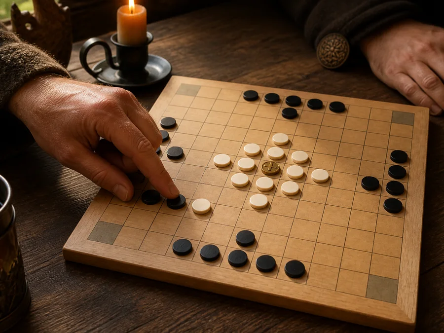 Hnefatafl AI play with difficulty settings, hints, undo, and replay