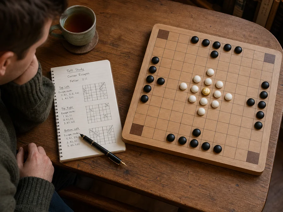 Replaying a same-device Hnefatafl game from the move list
